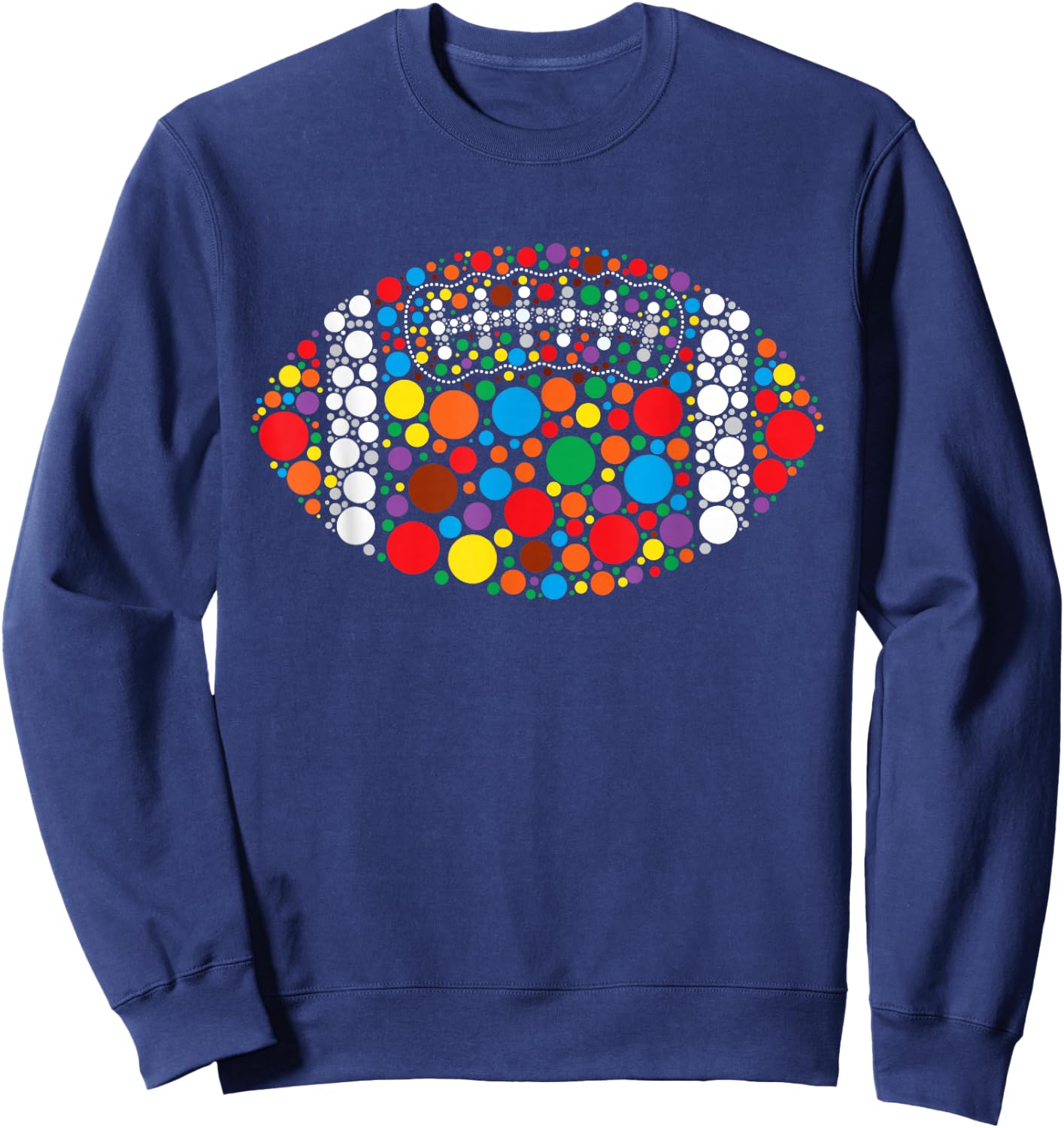 Colorful Polka Dot Football for Dots Day cool sports art Sweatshirt - Sweatshirt | Navy