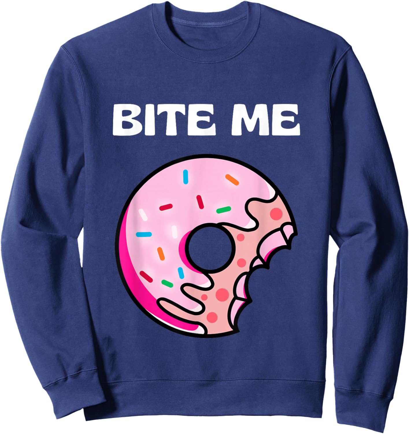 Bite Me Shirt Donut Crew Sweatshirt - Sweatshirt | Navy