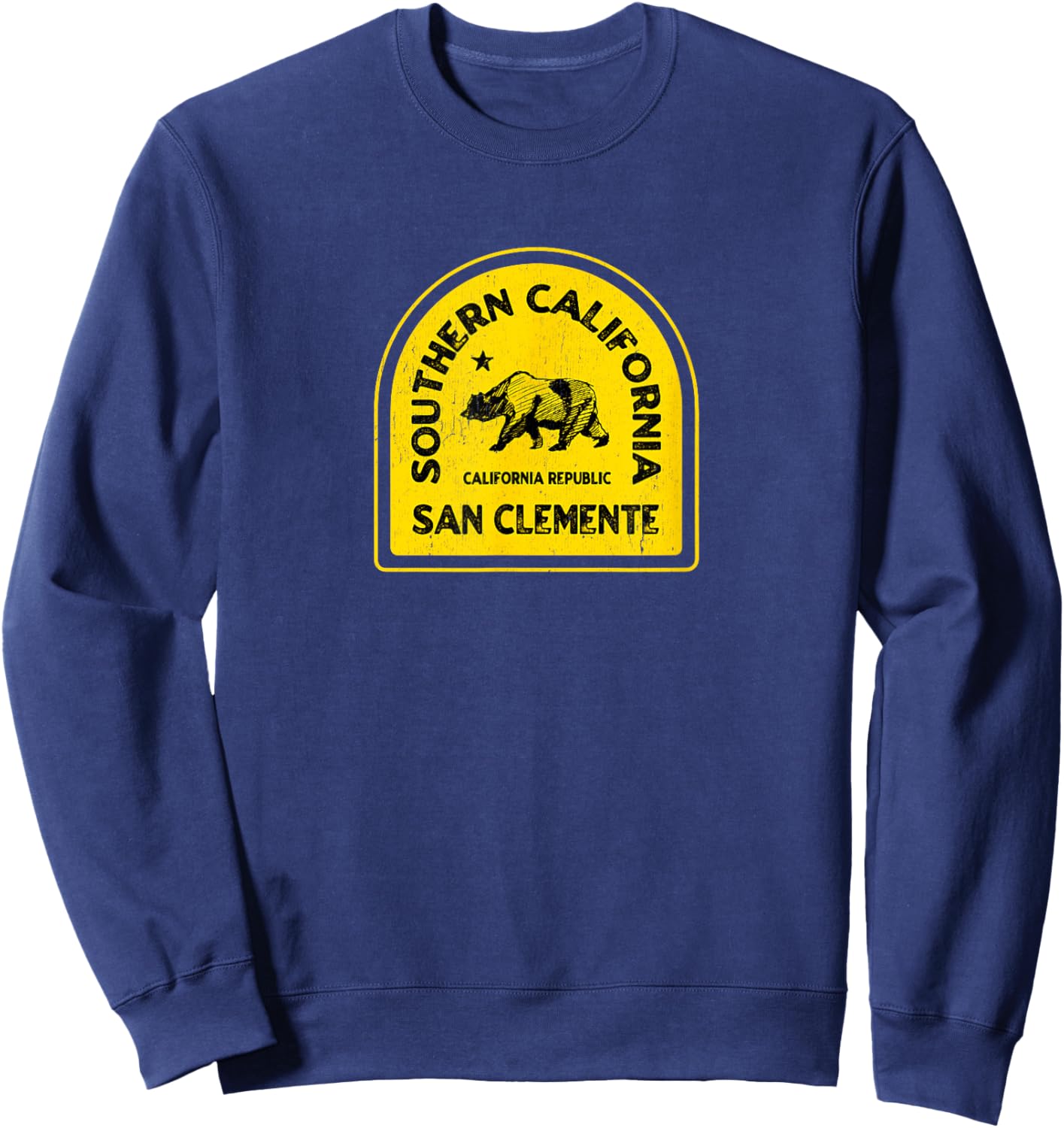 San Clemente CA Vintage Style Southern California Sweatshirt - Sweatshirt | Navy