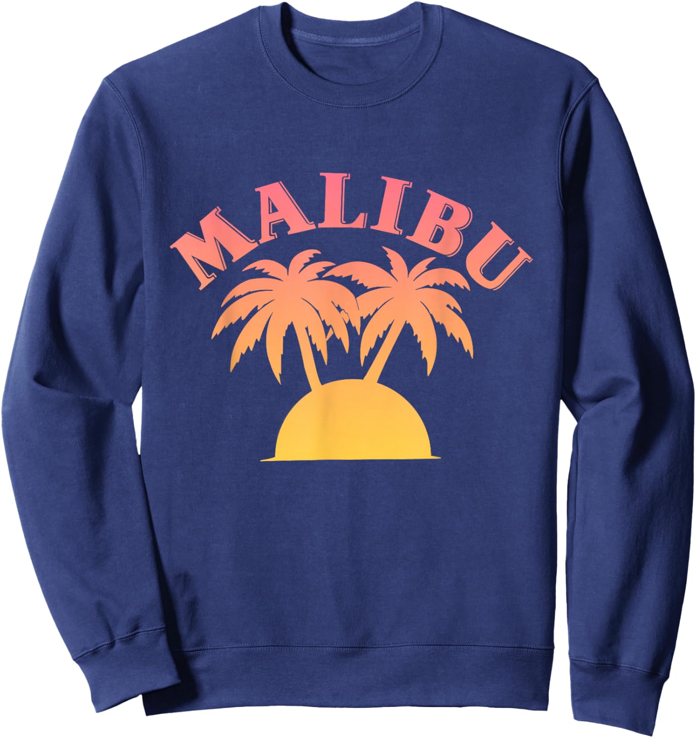 Malibu Sunset - California - Aesthetic Design - Classic Sweatshirt - Sweatshirt | Navy