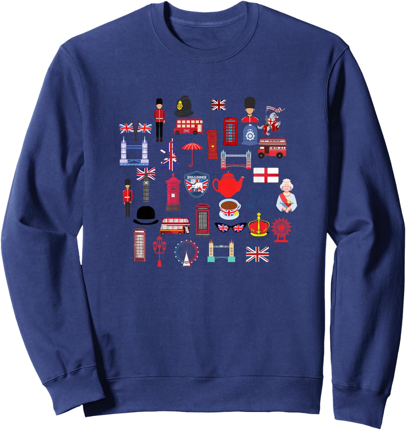 London British, England Uk, Union Jack Flags, Great Britain Sweatshirt - Sweatshirt | Navy
