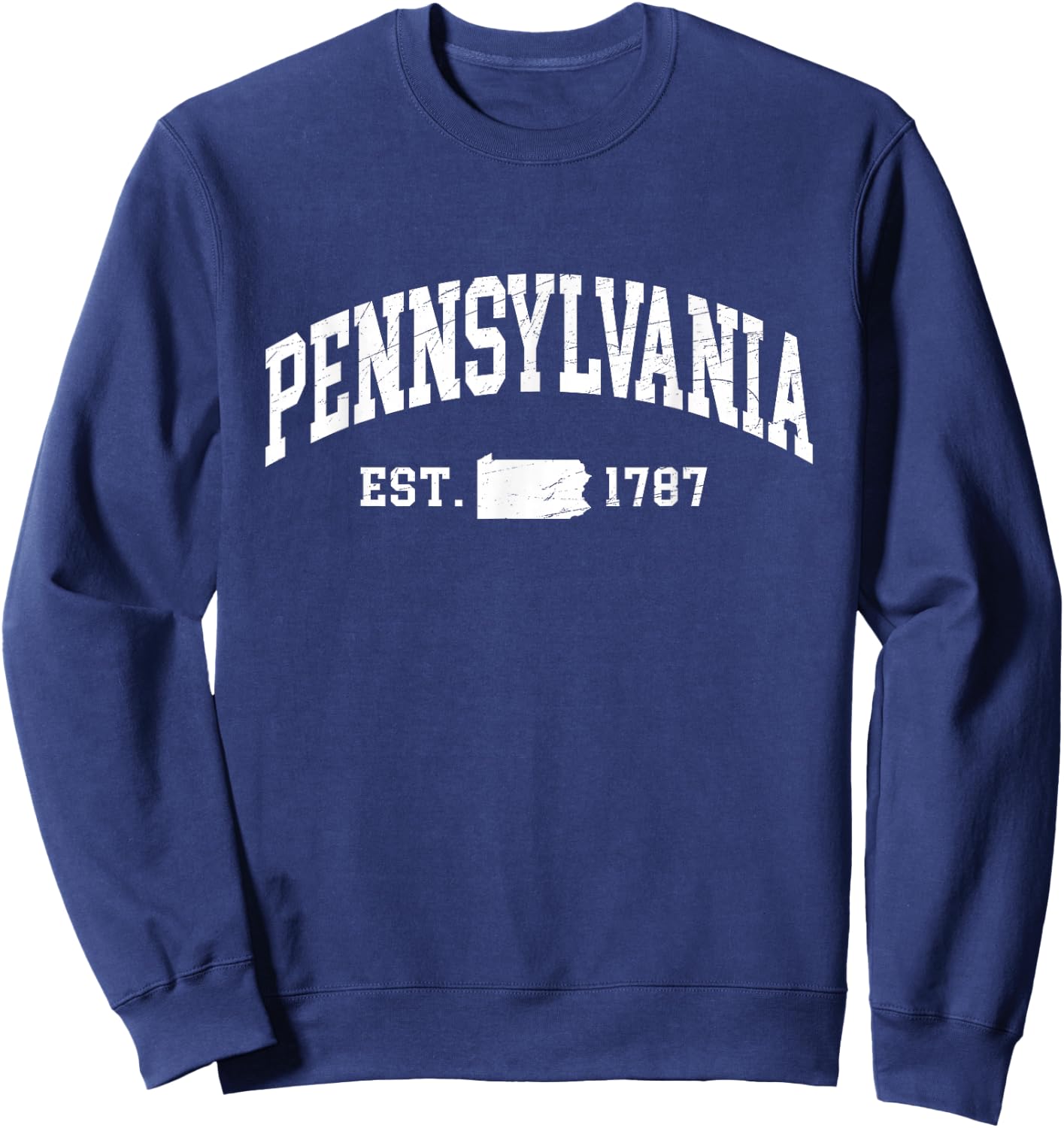 Pennsylvania Est. 1787 - Distressed/Worn Design - Classic Sweatshirt - Sweatshirt | Navy