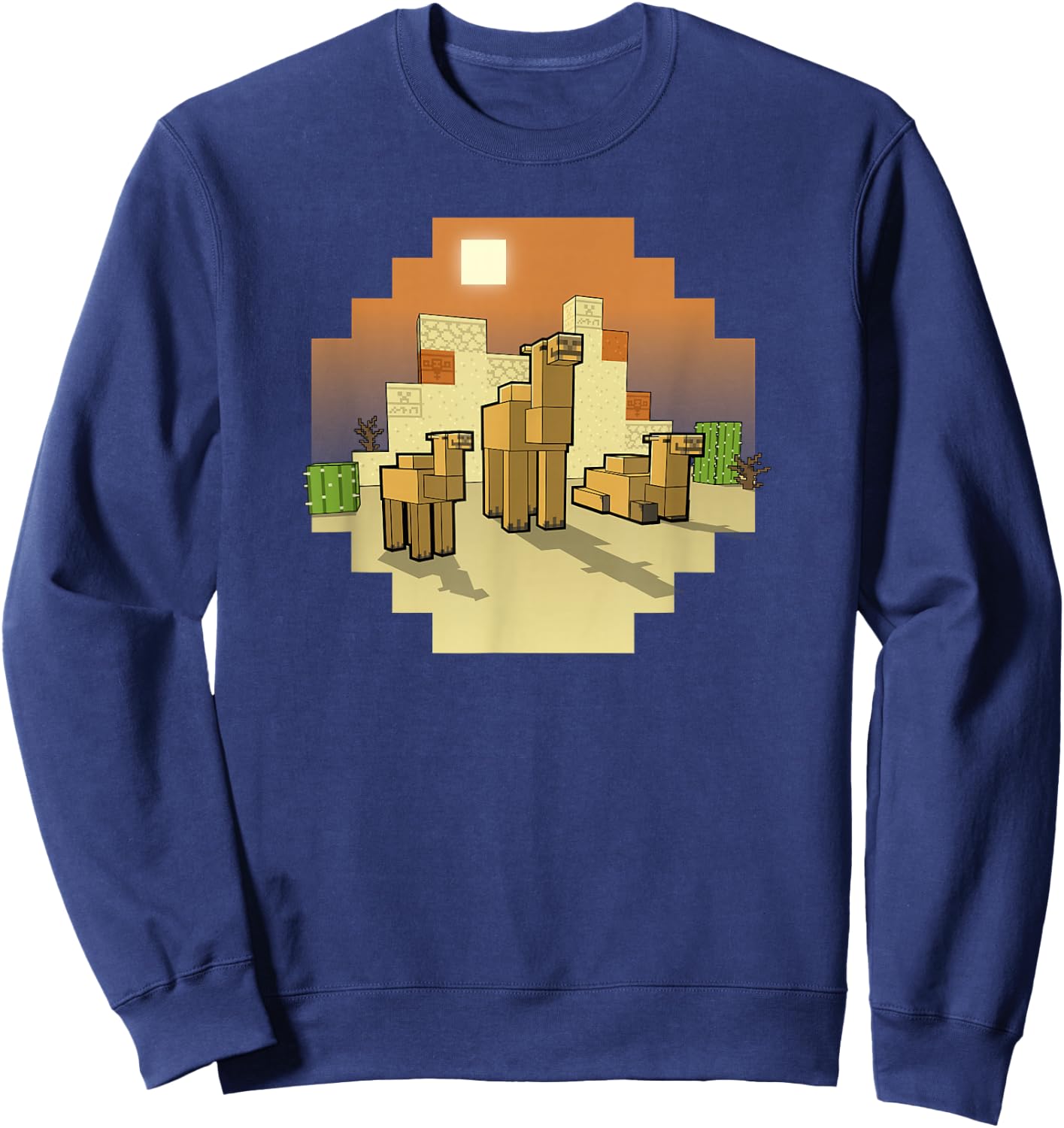 Minecraft Vanilla Camels In The Desert Group Shot Sweatshirt - Sweatshirt | Navy