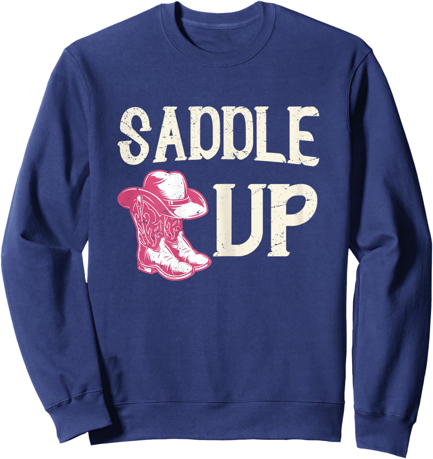 Funny Cowgirl Graphic Women Girls Cowgirl Western Rodeo Sweatshirt - Sweatshirt | Navy