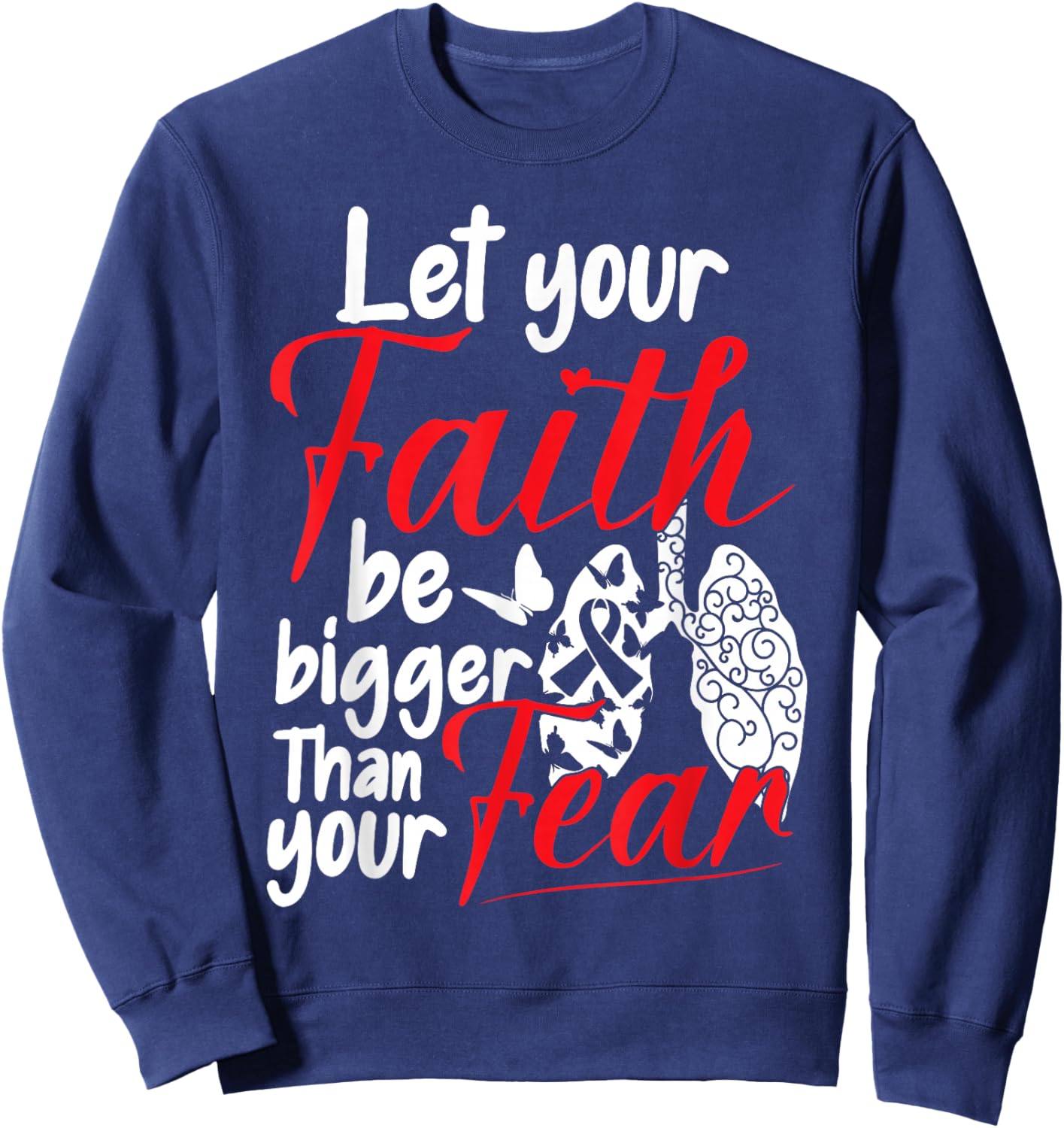 Lung Cancer Warrior Sweatshirt - Sweatshirt | Navy