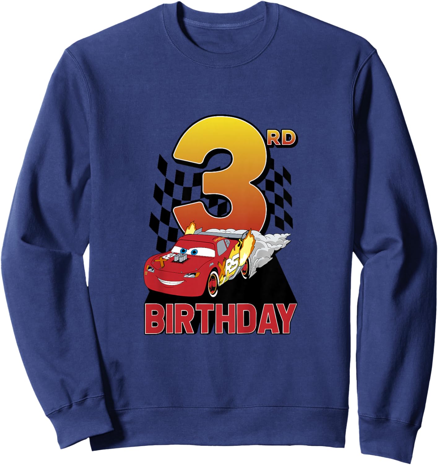 Kids Disney Pixar Cars Lightning McQueen Youth 3rd Birthday Sweatshirt - Sweatshirt | Navy