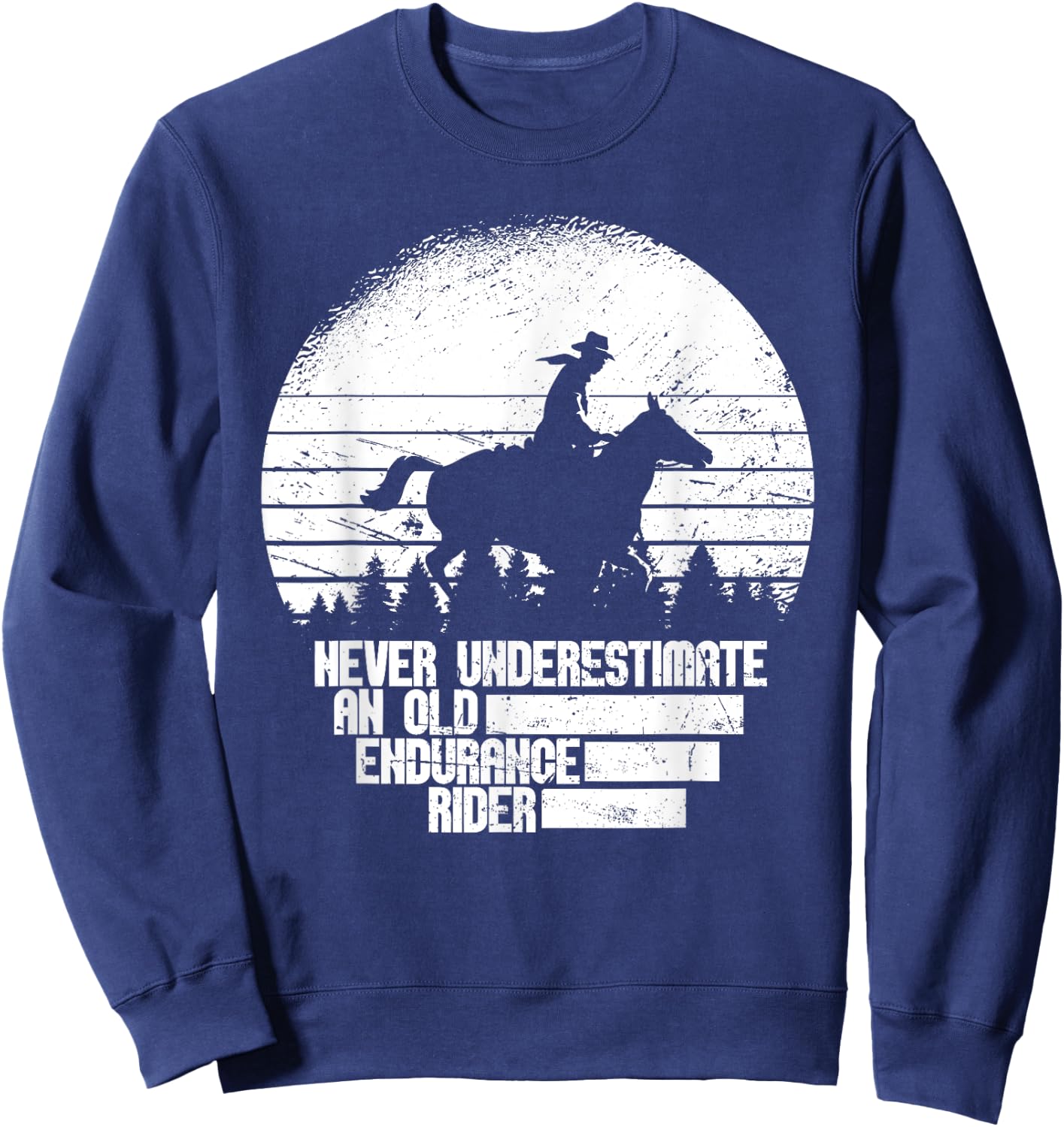 Retro Horse Riding Equestrian - Vintage Endurance Riding Sweatshirt - Sweatshirt | Navy