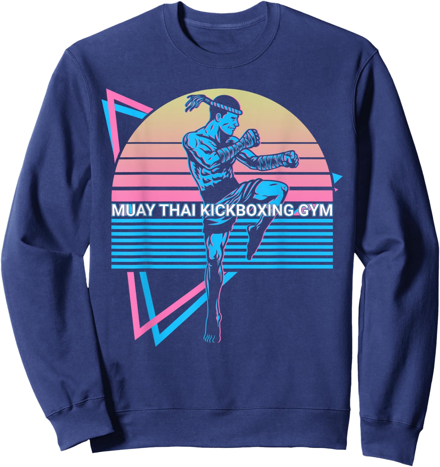 Muay Thai Kickboxing Retro Muay Thai Kickboxing Gym Sweatshirt - Sweatshirt | Navy