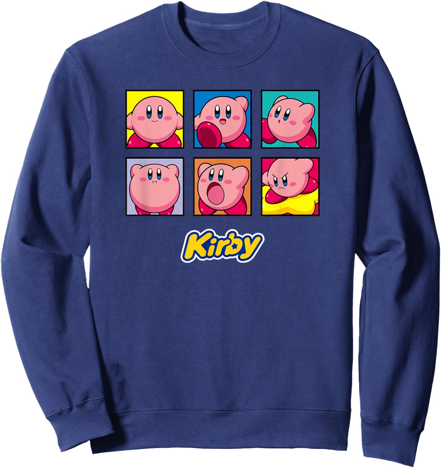 Kirby Vintage Panel Collage Poster - -Kids - Black - Small Sweatshirt - Sweatshirt | Navy