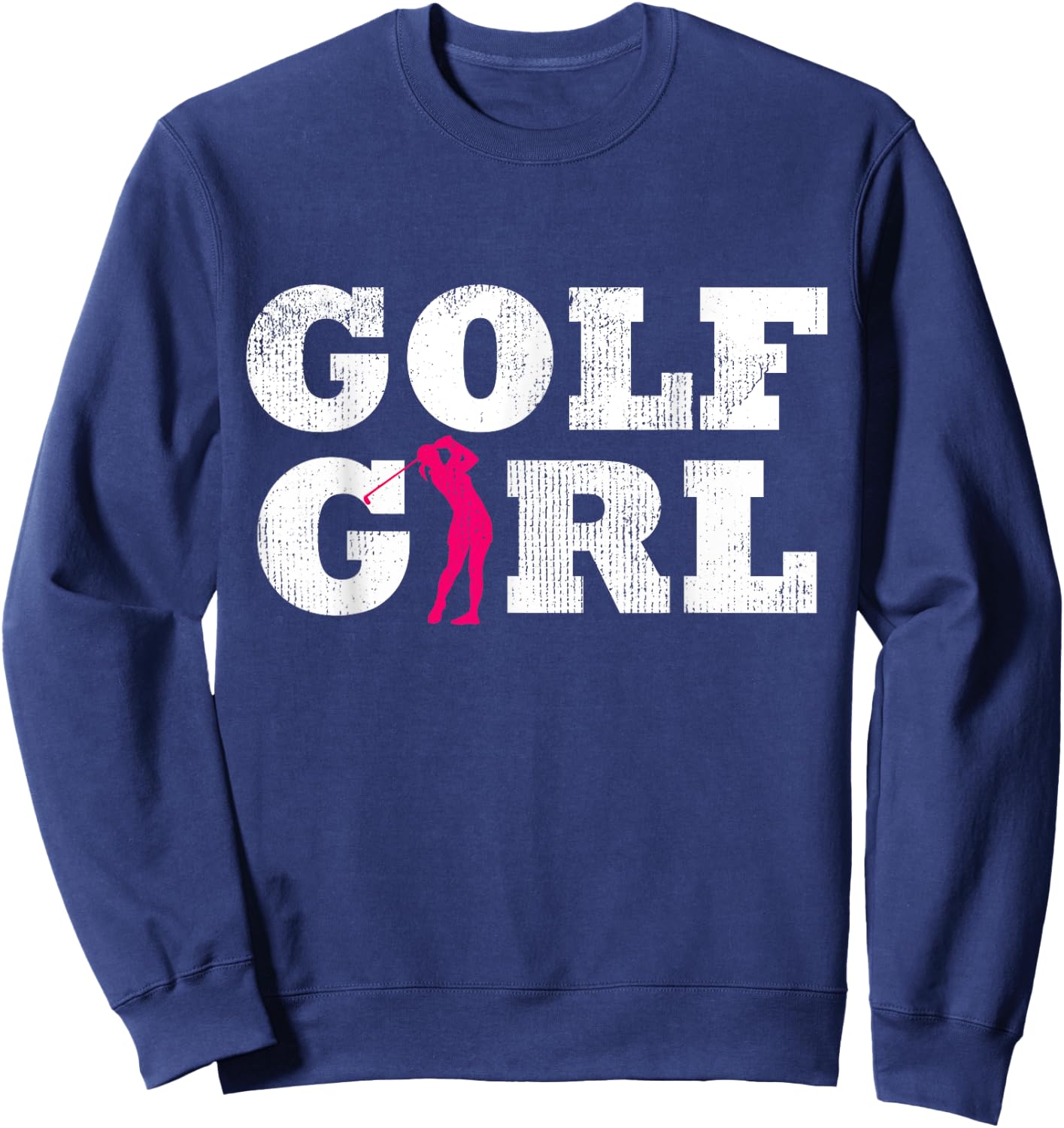 Golf Girl Player Golfer Golfing Silhouette Sport Gift Sweatshirt - Sweatshirt | Navy