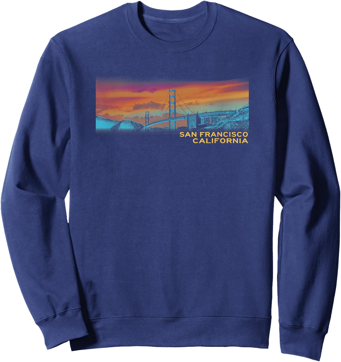 Golden Gate Bridge San Francisco, California Sweatshirt - Sweatshirt | Navy