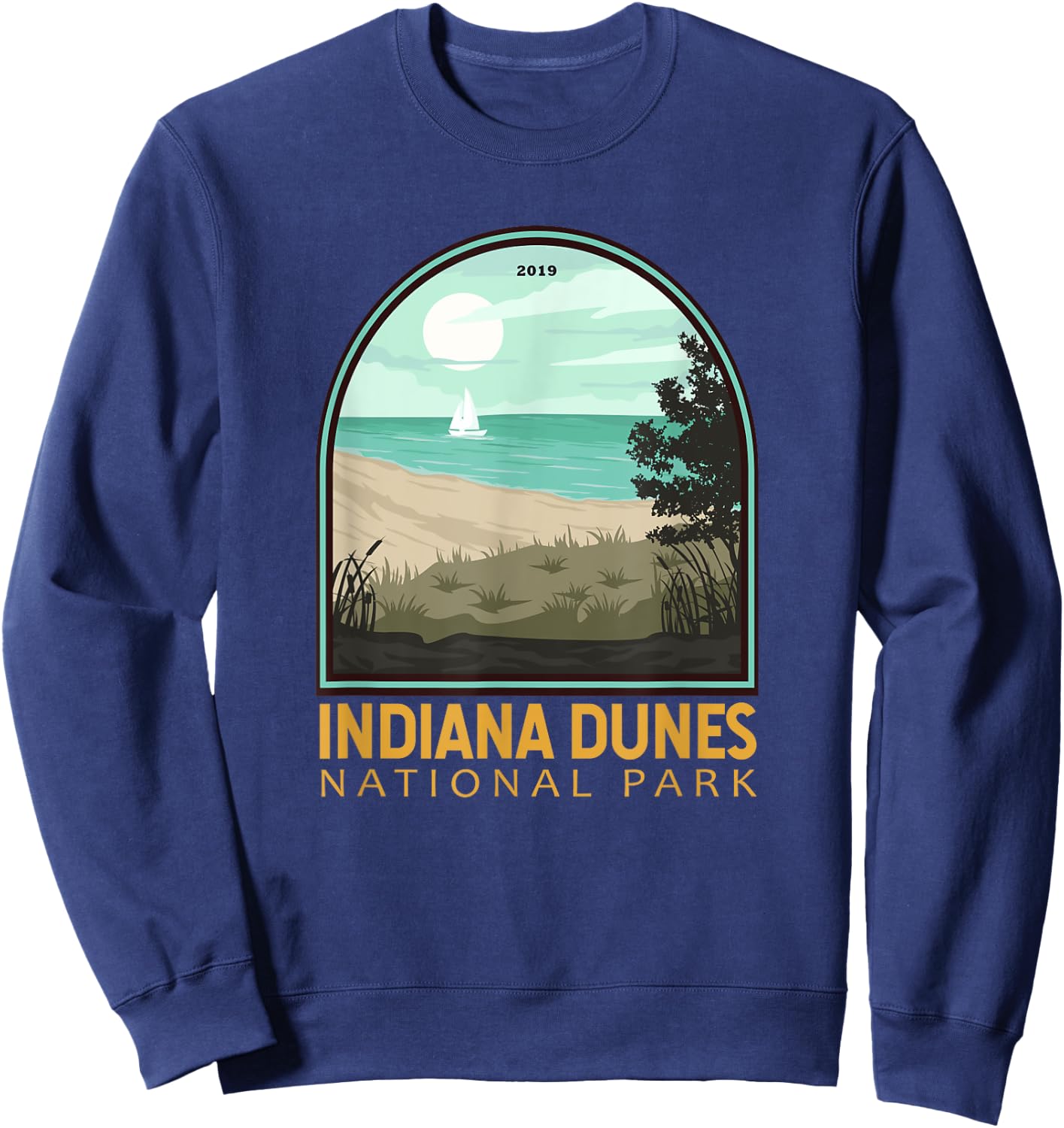 Indiana Dunes National Park Vintage Emblem Sweatshirt - Sweatshirt | Navy