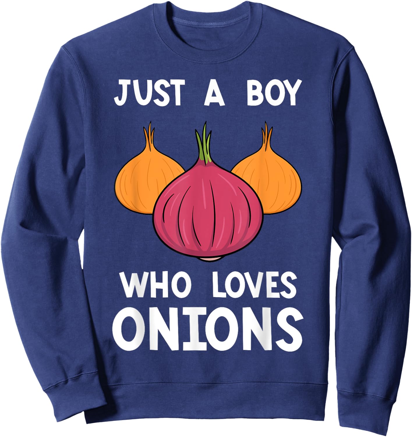 Onion Boy Shallot Lover Vegeterian Farmer Gardener Vegan Sweatshirt - Sweatshirt | Navy