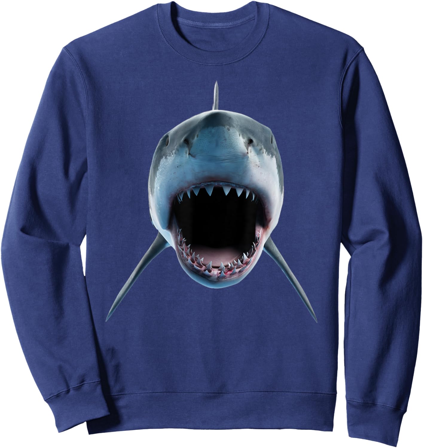 realistic great white shark Attack for lovers of Fish Ocean Sweatshirt - Sweatshirt | Navy