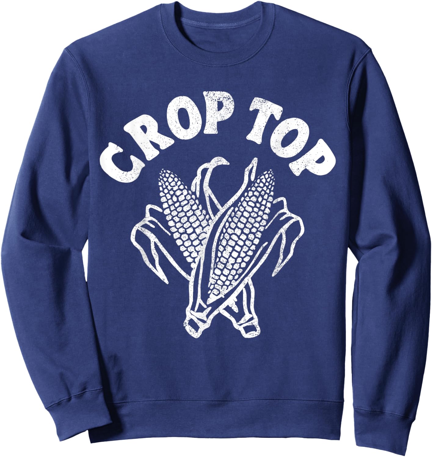 Funny Crop Top Corn Sweatshirt - Sweatshirt | Navy