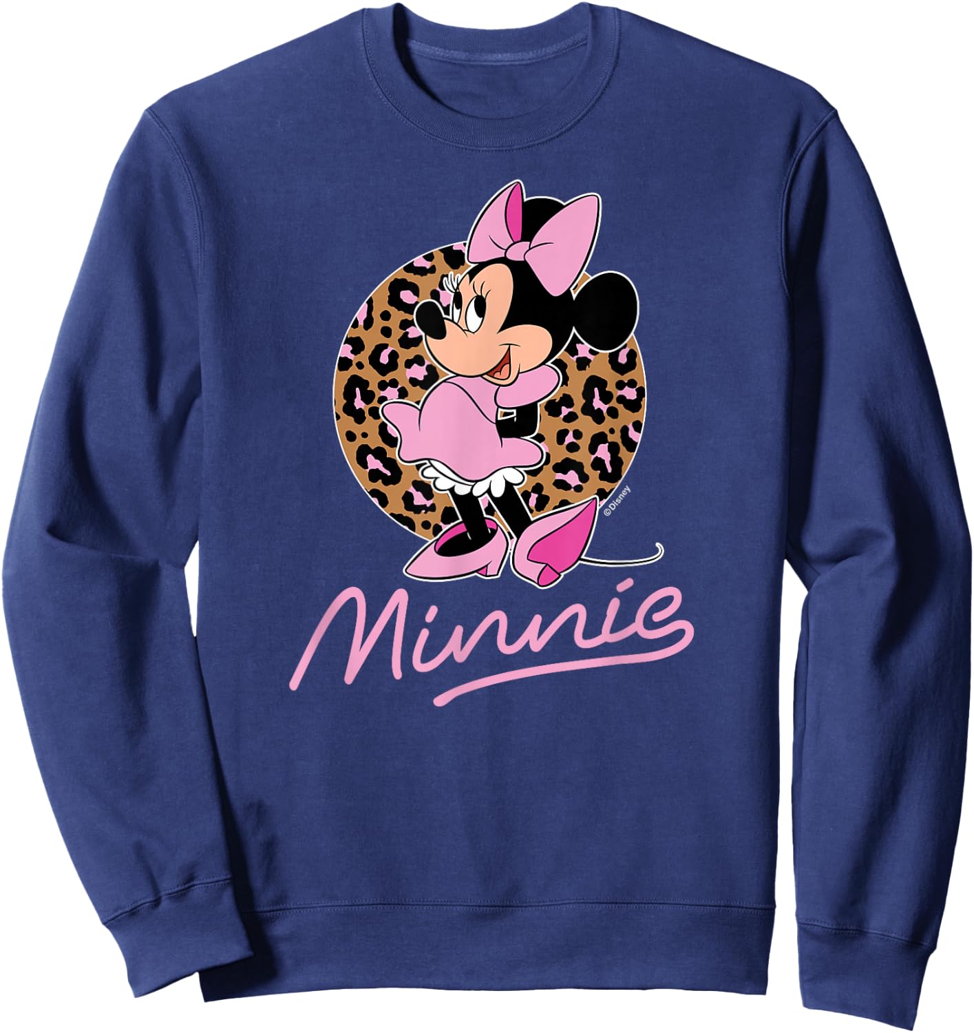 Disney - Minnie Leopard Print Sweatshirt - Sweatshirt | Navy