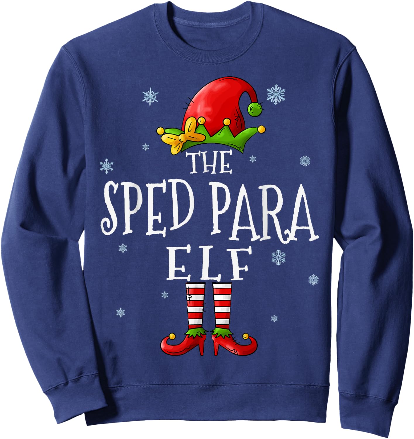 The Sped Para Elf Squad Funny Xmas Groupe Matching Christmas Sweatshirt - Sweatshirt | Navy