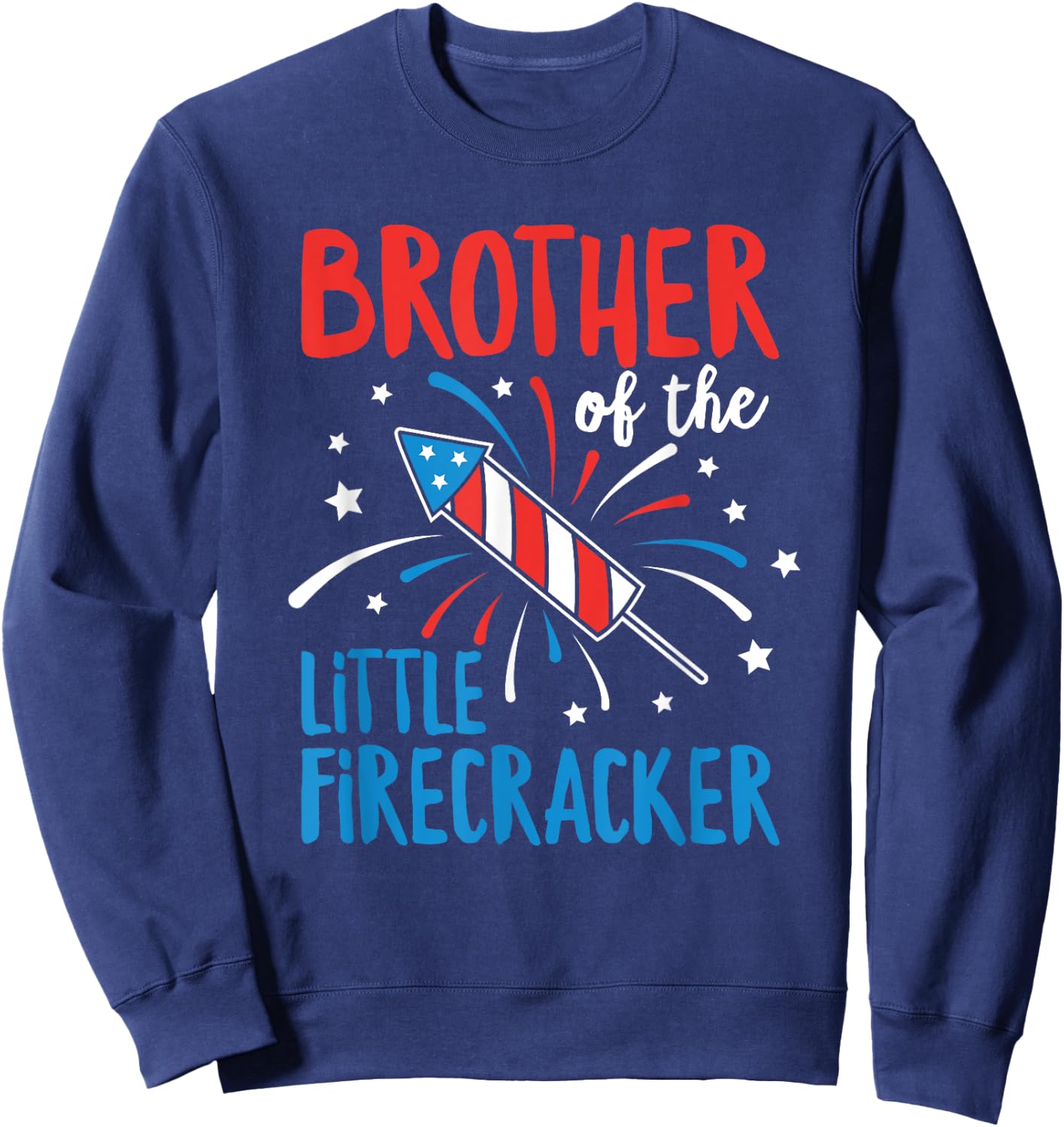 Big Brother Of The Little Firecracker Pregnancy Announcement Sweatshirt - Sweatshirt | Navy