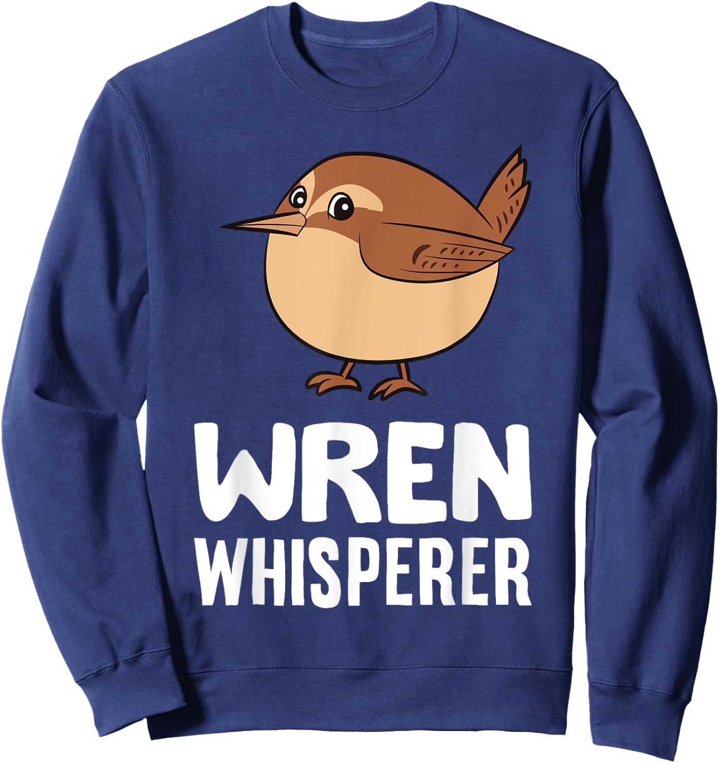Cute Wren Bird Gifts And Wren Whisperer -Adults & Kids Black Cartoon Small Sweatshirt - Sweatshirt | Navy
