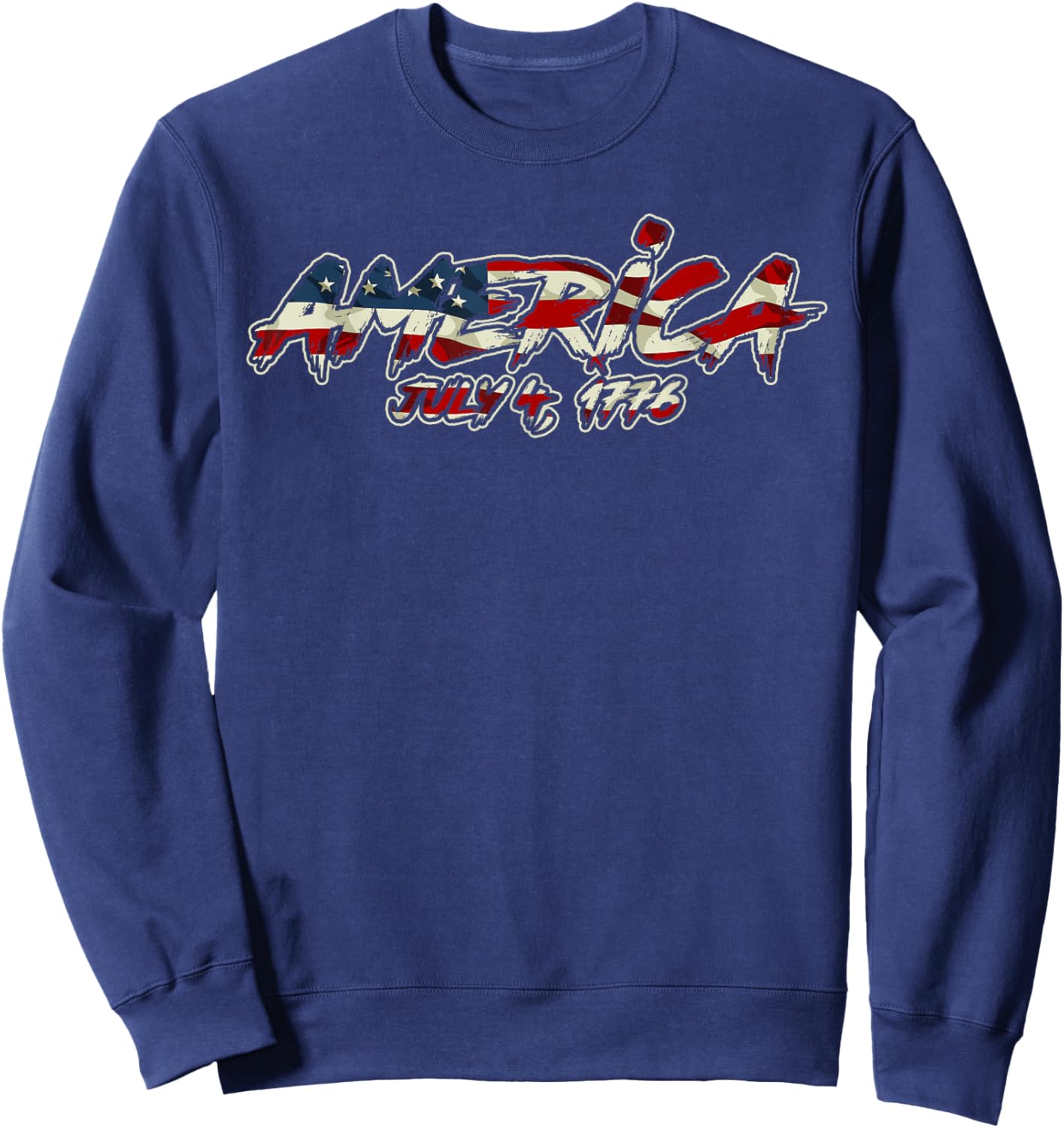 America July 4 1776 4th Of July USA Flag Patriotic American Men Sweatshirt - Sweatshirt | Navy