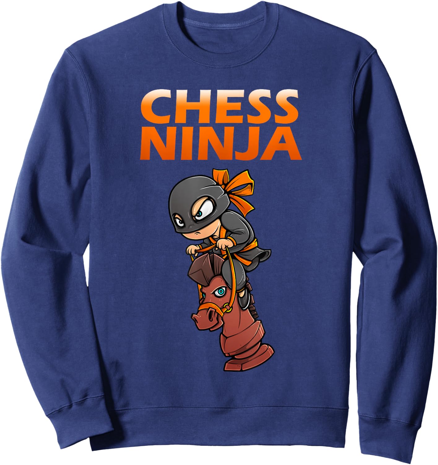 Chess Ninja Art for Kids Boys Girls Chess Player Chess Lover Sweatshirt - Sweatshirt | Navy