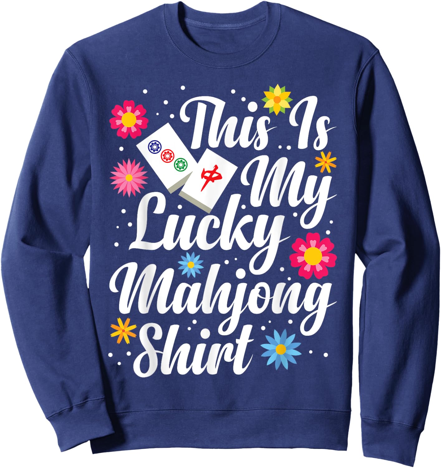 Mah Jongg Sock Mahjong Lover Mahjong Player Mahjong Game Set Sweatshirt - Sweatshirt | Navy