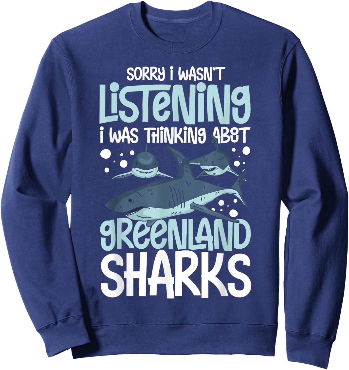 Greenland Shark Animal Tooth Funny Ocean Sweatshirt - Sweatshirt | Navy