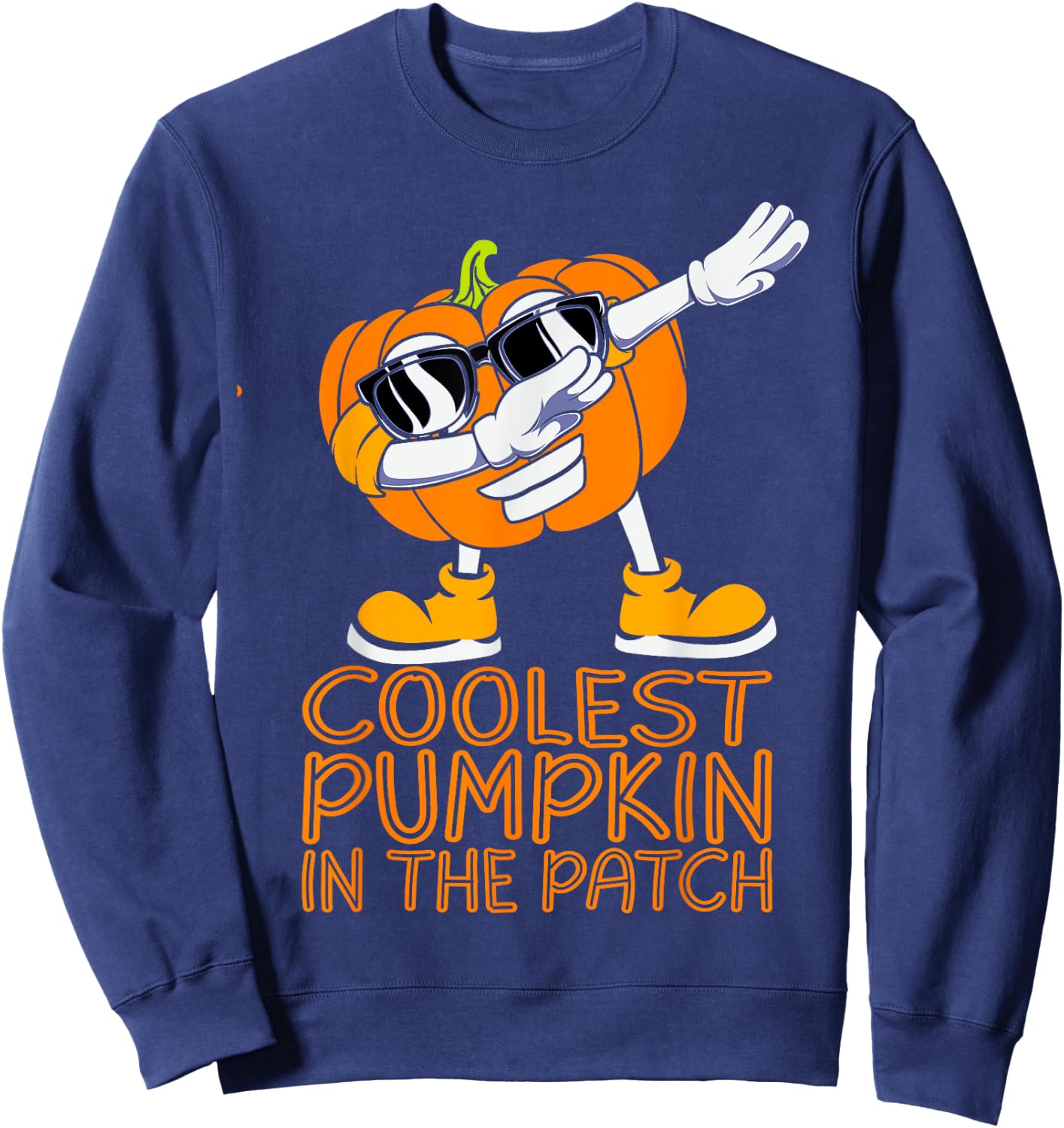 Coolest Pumpkin In The Patch Halloween Jackolantern Kid Boy Sweatshirt - Sweatshirt | Navy