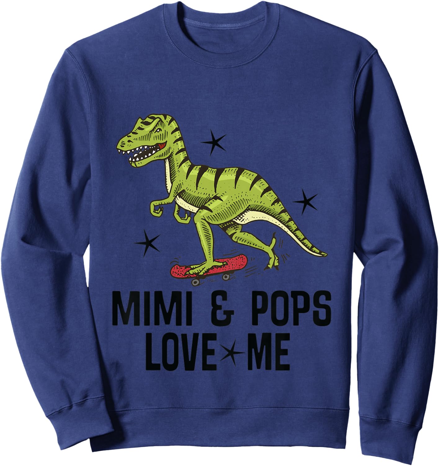 Kids Mimi and Pops Love Me Grandson Dinosaur Sweatshirt - Sweatshirt | Navy