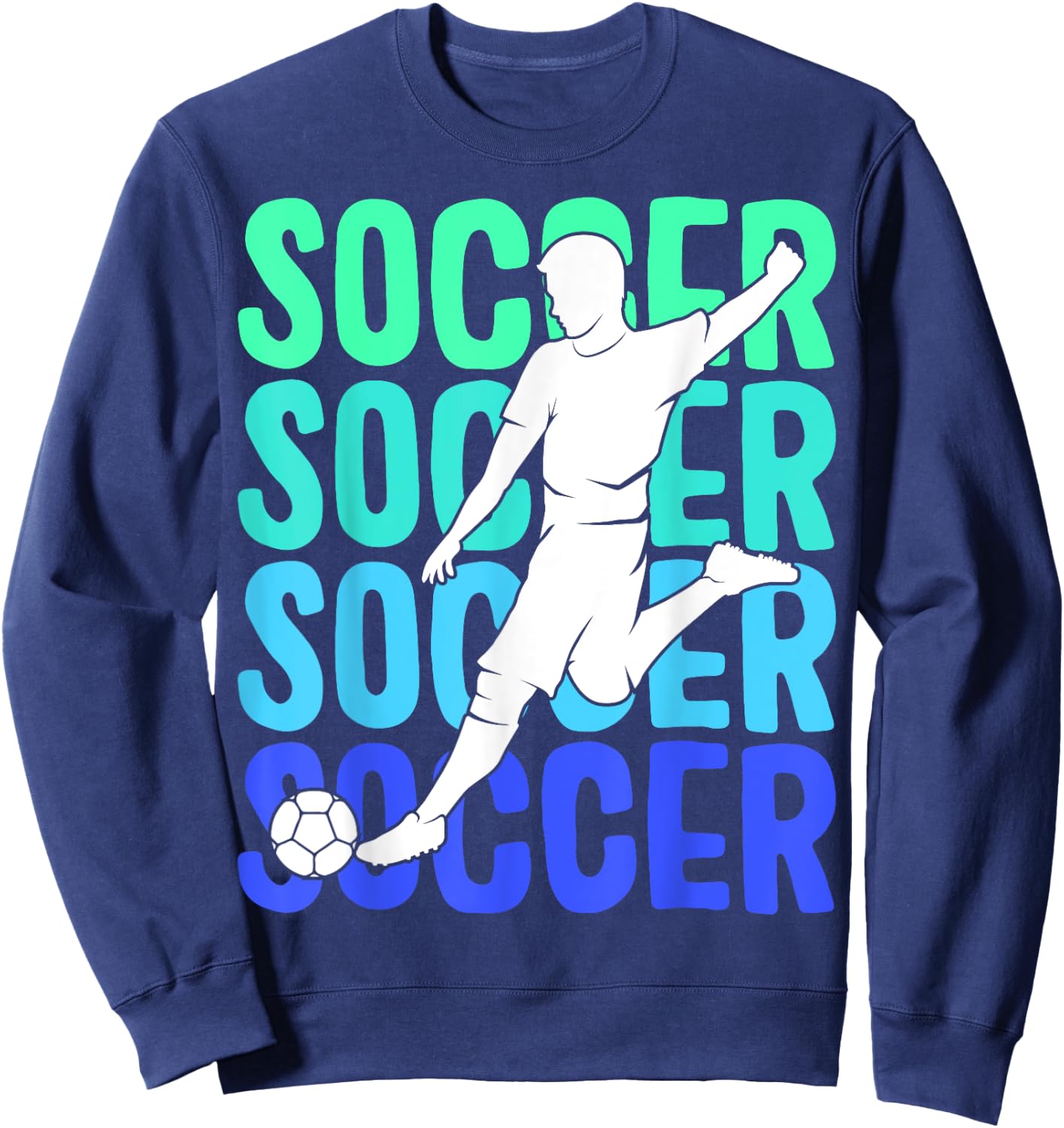 Soccer Boys Men Kids Sweatshirt - Sweatshirt | Navy