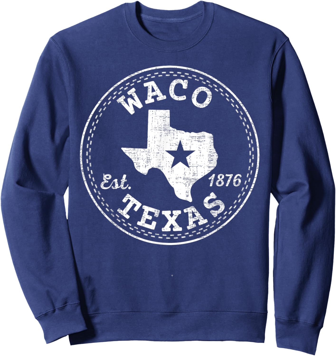 Waco Texas TX Vintage Sweatshirt - Sweatshirt | Navy