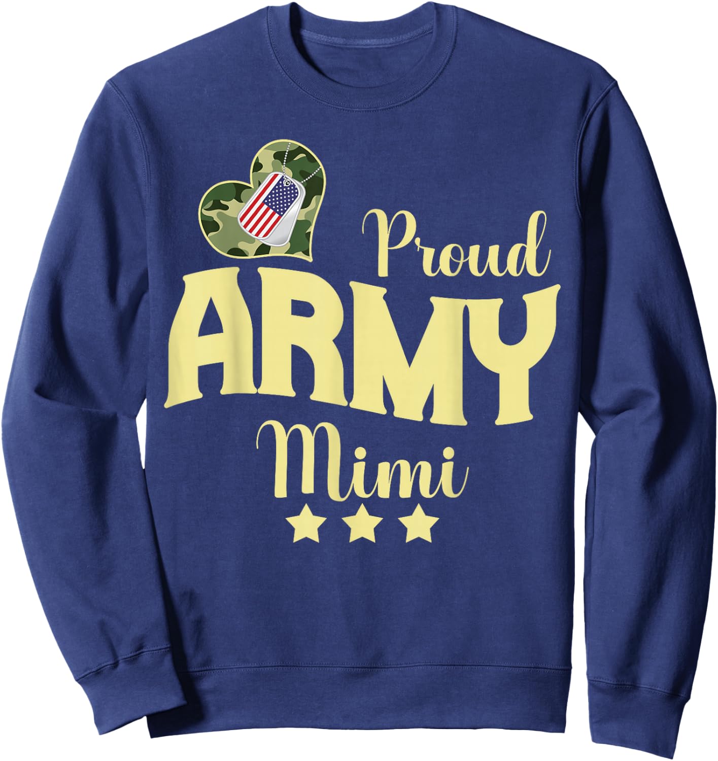 Proud Army MIMI Camouflage Dog Tag Family Matching Sweatshirt - Sweatshirt | Navy