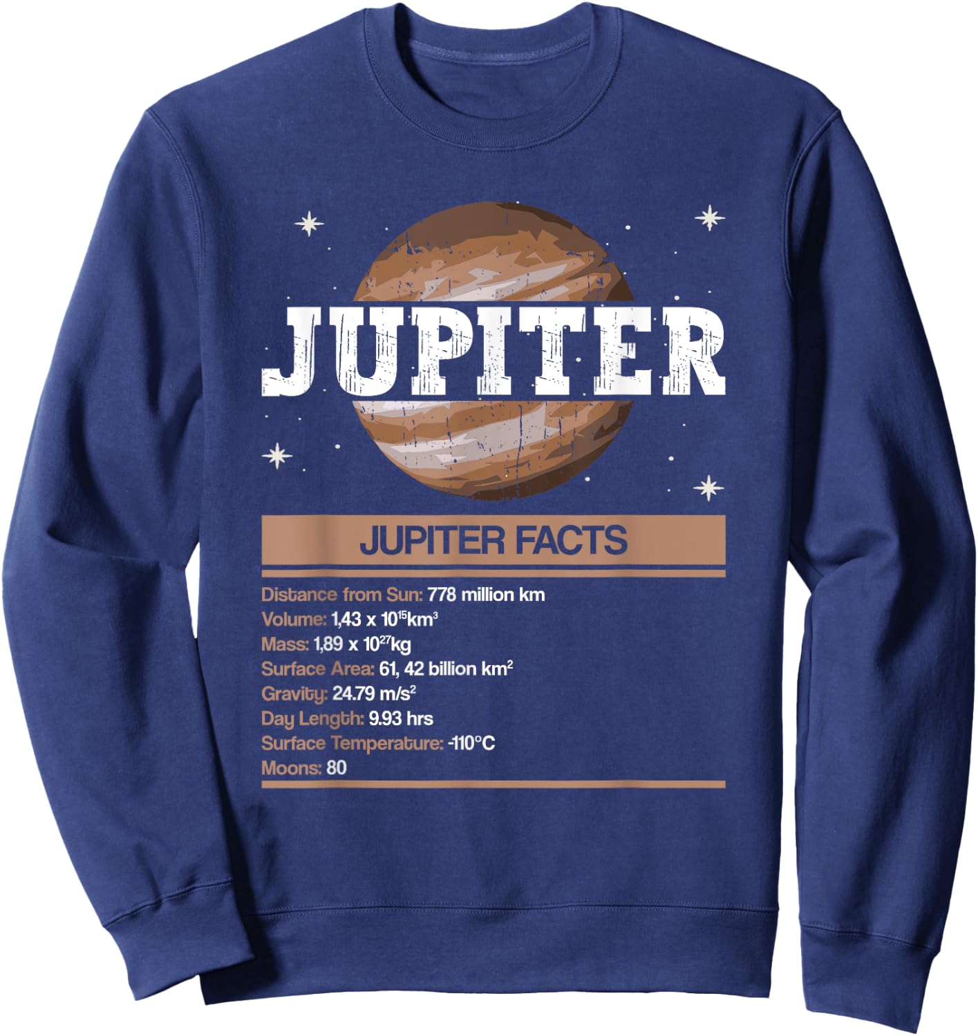 Jupiter Facts - Jupiter Planet Space Lover Sweatshirt - Sweatshirt | Navy