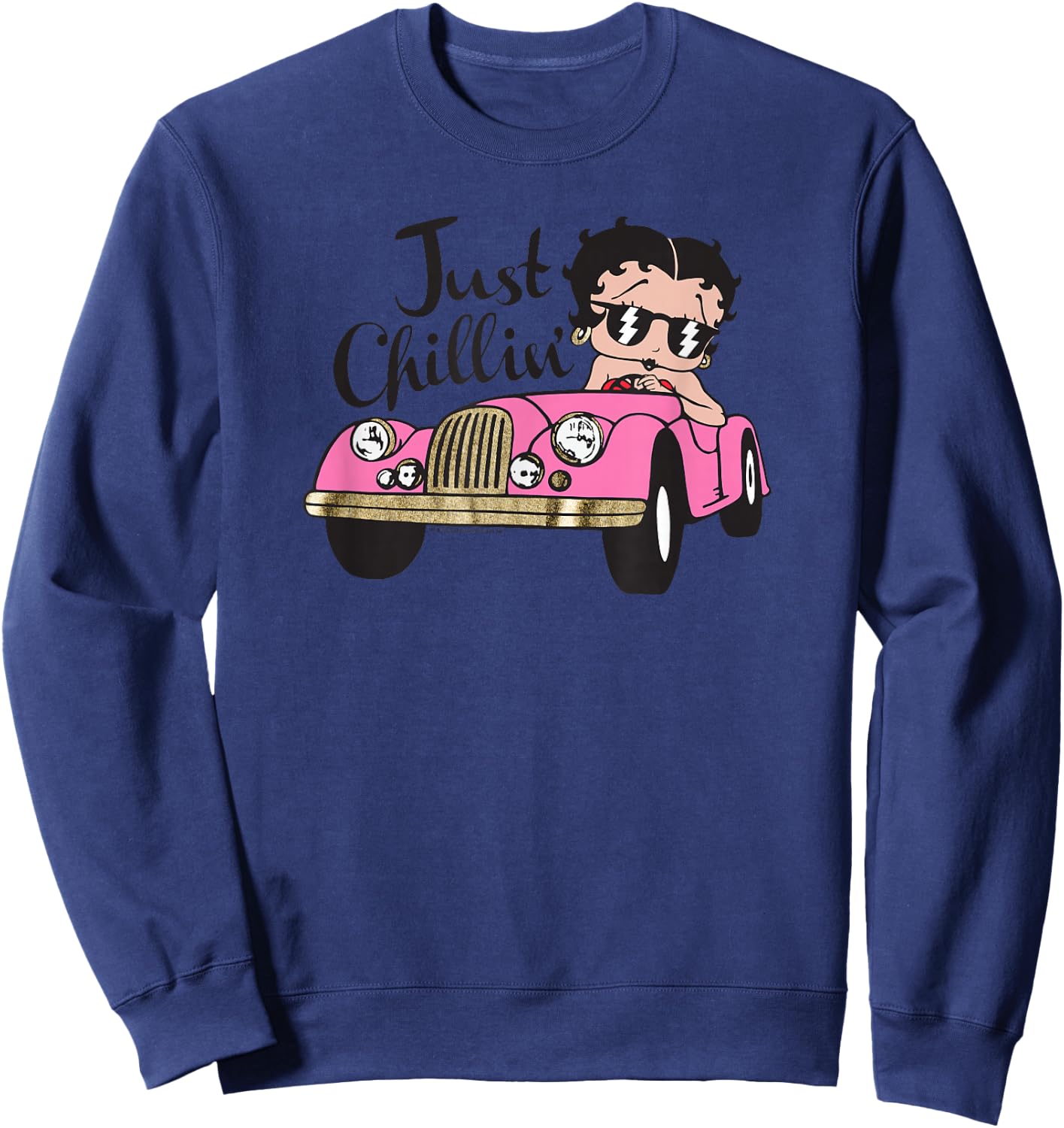 Betty Boop Pink Car Just Chillin' Sweatshirt - Sweatshirt | Navy