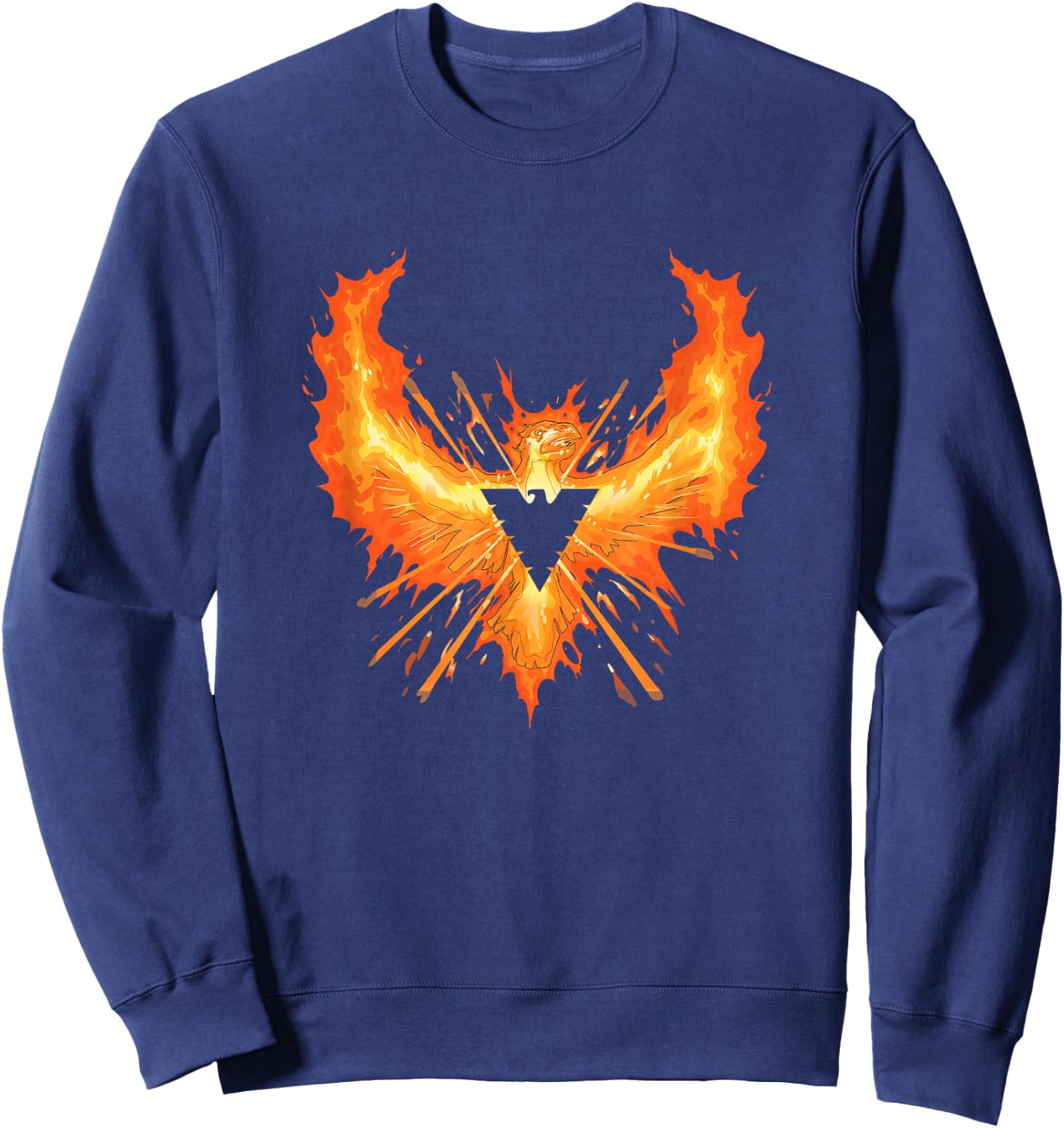 Marvel X-Men Phoenix Force Wings Spread In Flames Logo Sweatshirt - Sweatshirt | Navy