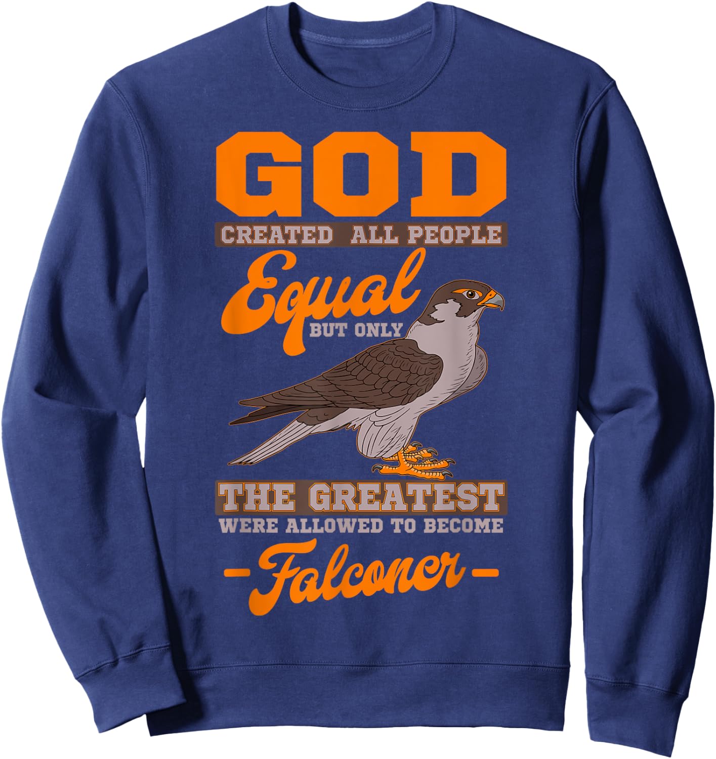 Falconer Falconry Hawking Apparel -Adults Black Modern Short Sleeve Small Hunting Sweatshirt - Sweatshirt | Navy