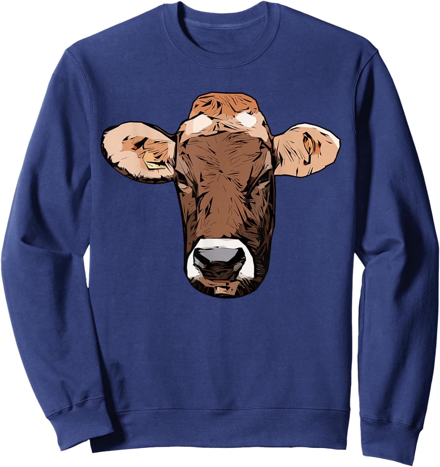 Jersey Cattle design Farmer imprint motif with cow Sweatshirt - Sweatshirt | Navy
