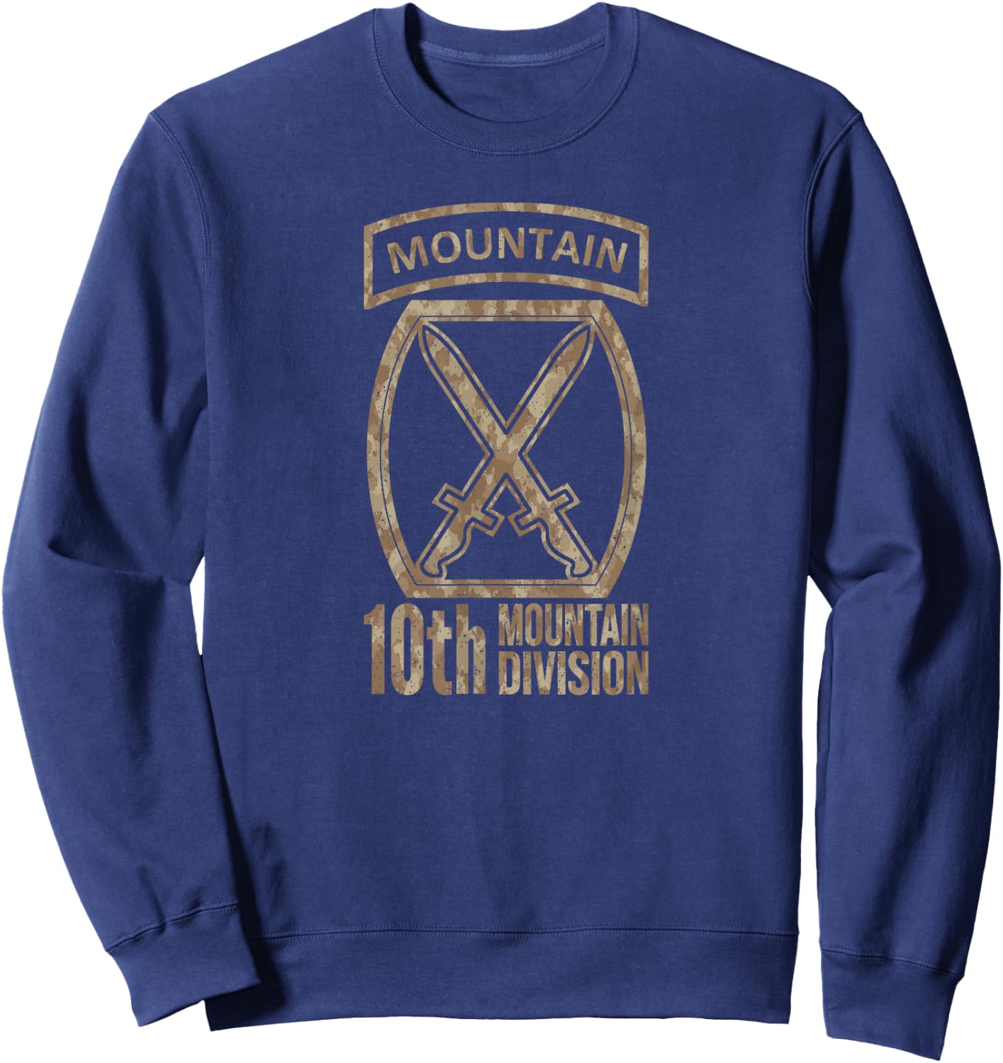 10th Mountain Division Army Infantry Us Usa Veteran Camo Sweatshirt - Sweatshirt | Navy