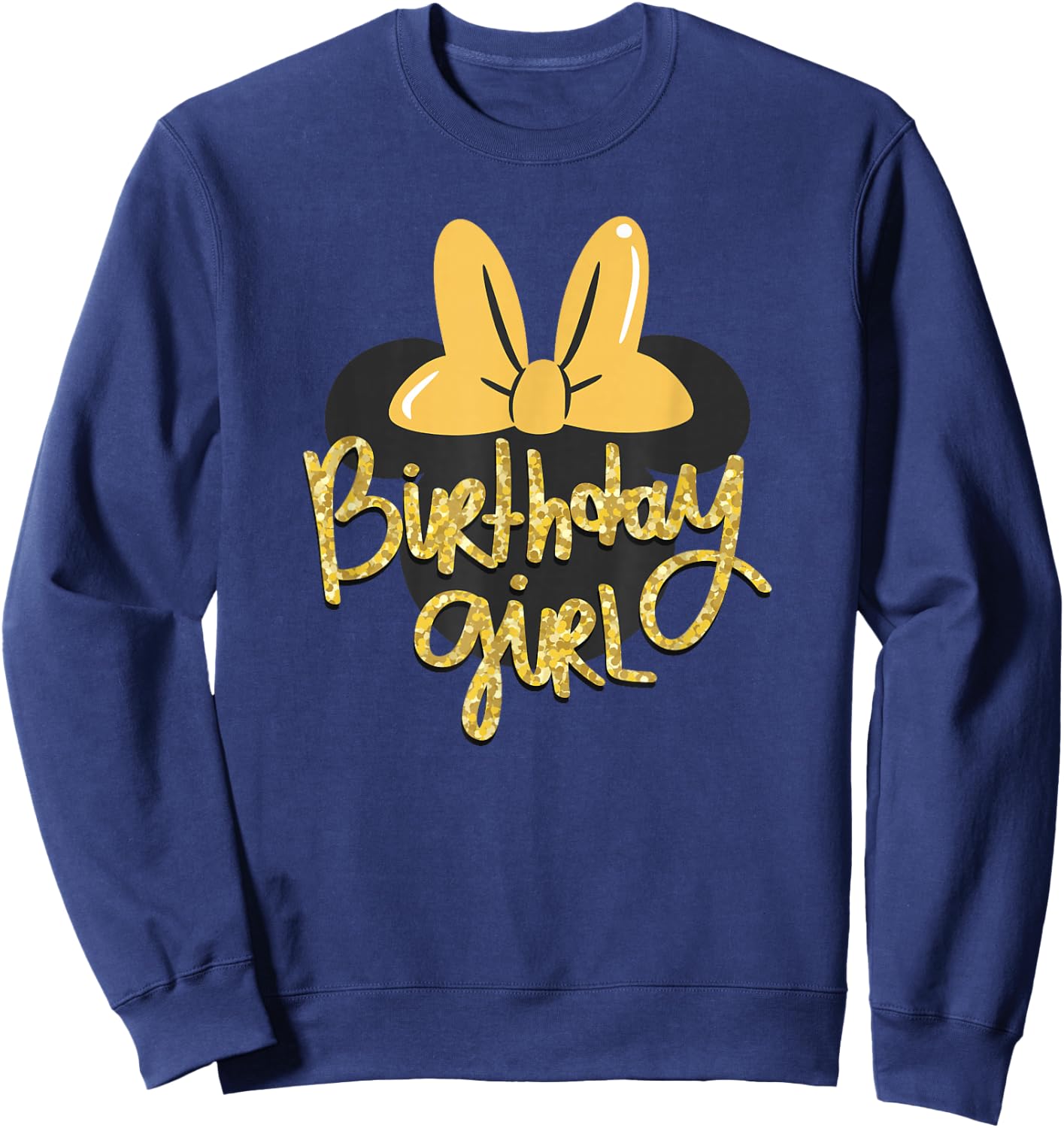 Disney Minnie Mouse Birthday Girl Gold Colorpop Small Sweatshirt - Sweatshirt | Navy