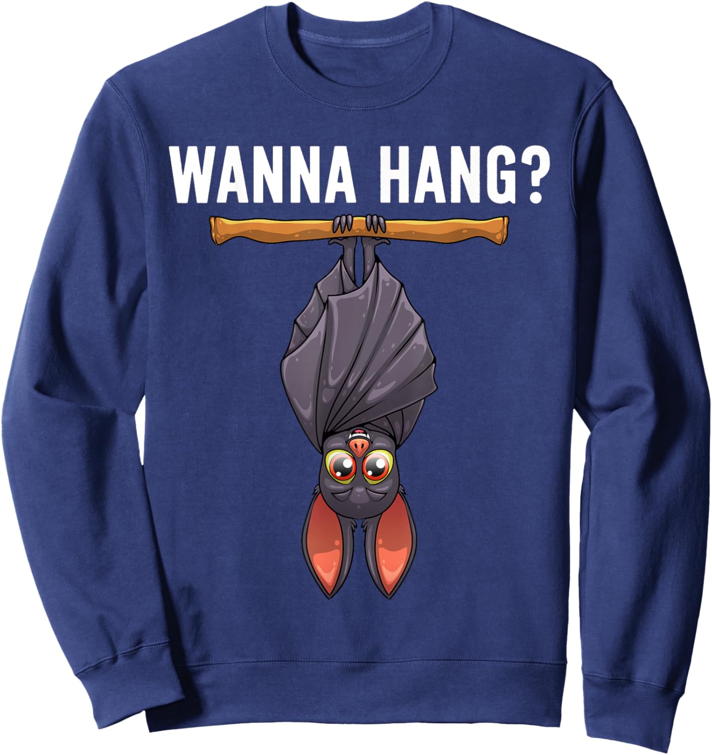 Funny Bat Design Women Nocturnal Bird Bat Lovers Sweatshirt - Sweatshirt | Navy