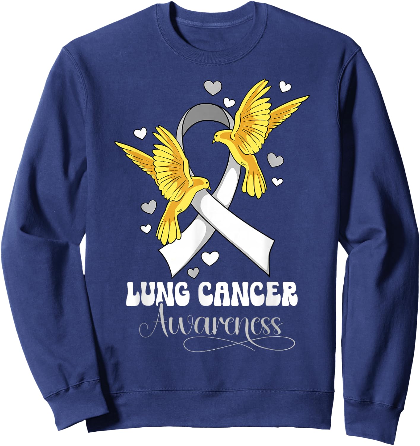 Lung Cancer Awareness Sweatshirt - Sweatshirt | Navy