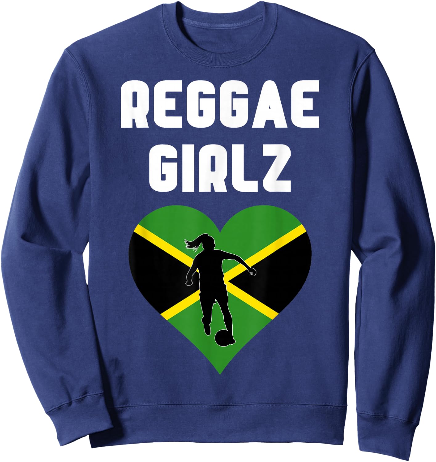Jamaica Flag Women Football Player Sweatshirt - Sweatshirt | Navy