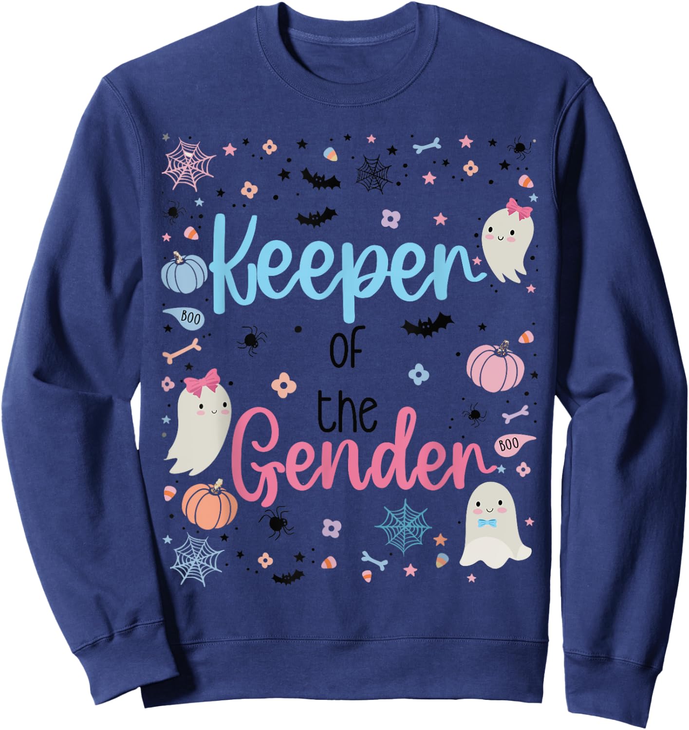 Boo Keeper Of The Gender Reveal Baby Pregnancy Announcement Sweatshirt - Sweatshirt | Navy
