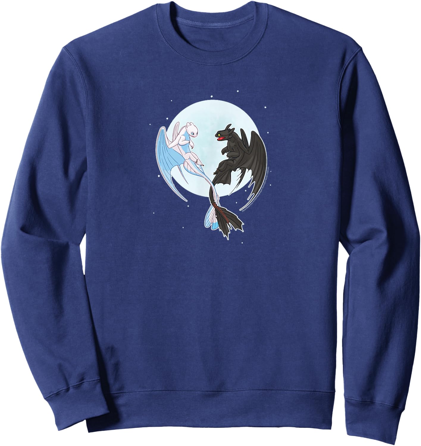 How To Train Your Dragon - Night And Light Moon Sweatshirt - Sweatshirt | Navy