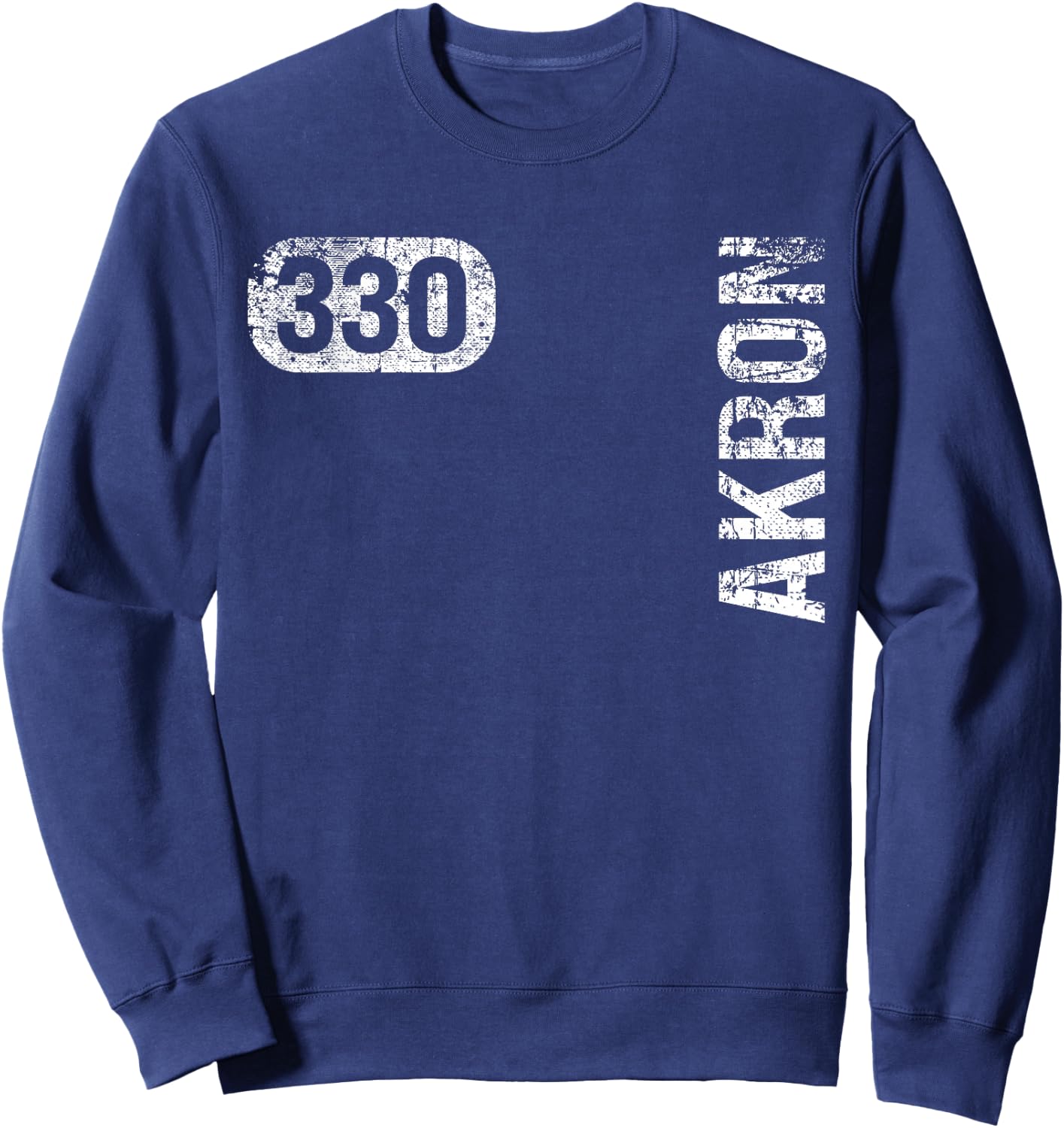 Akron Ohio 330 Area Code Vintage Retro Sweatshirt - Sweatshirt | Navy