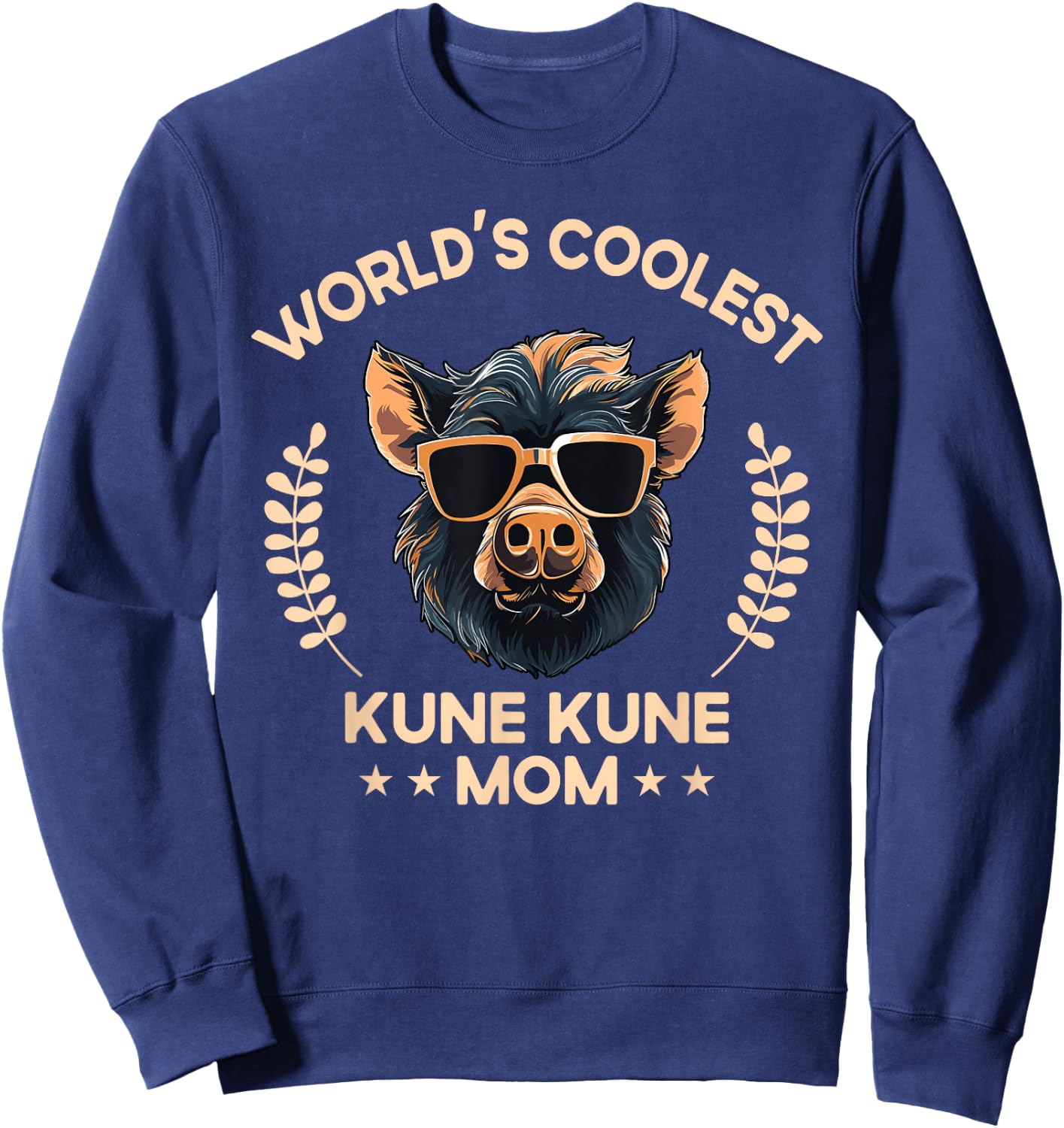 World's Coolest Pig Mom Mama - Women Farmer Kune Kune Sweatshirt - Sweatshirt | Navy