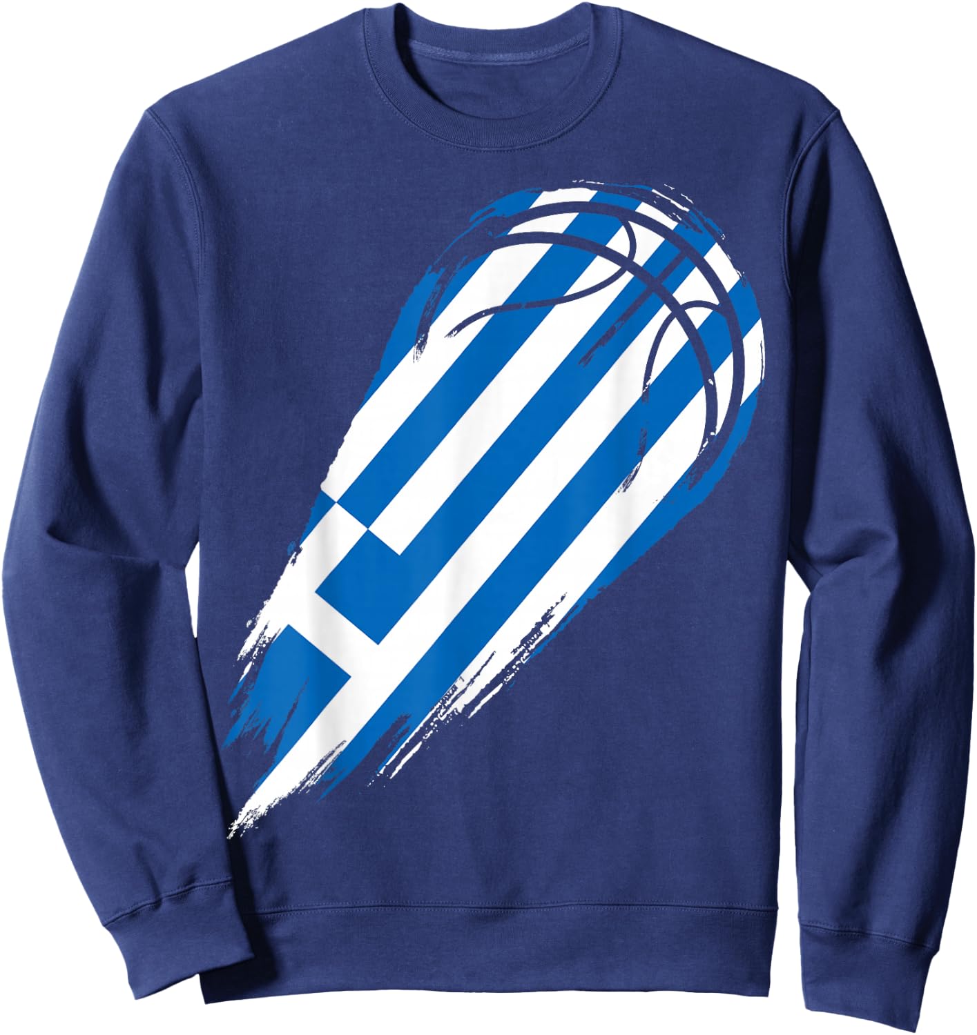 Basketball with flag of Patriotic Greece Sweatshirt - Sweatshirt | Navy