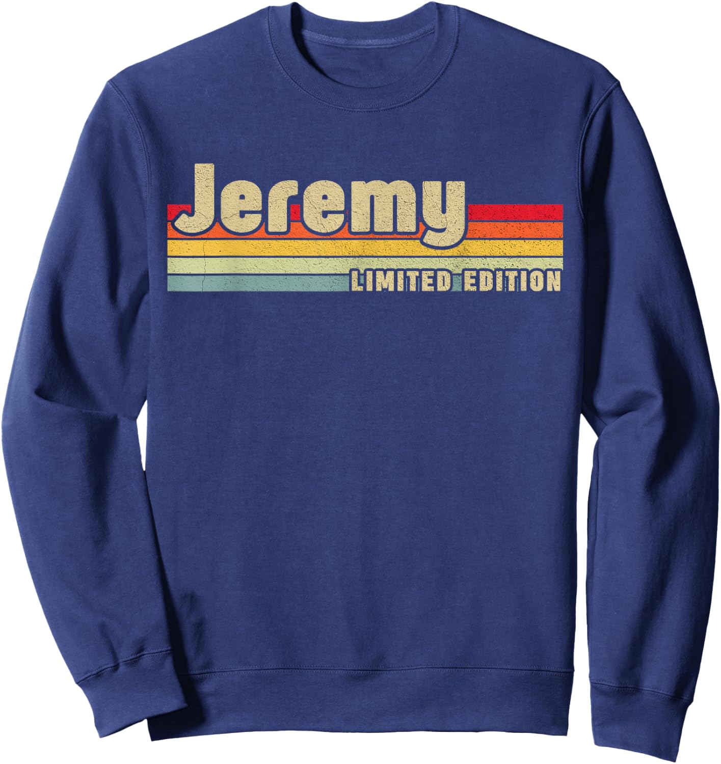 First Names Apparel Jeremy -Adults and Kids Black Small Short Sleeve Personalized Gift Christmas Birthday Sweatshirt - Sweatshirt | Navy