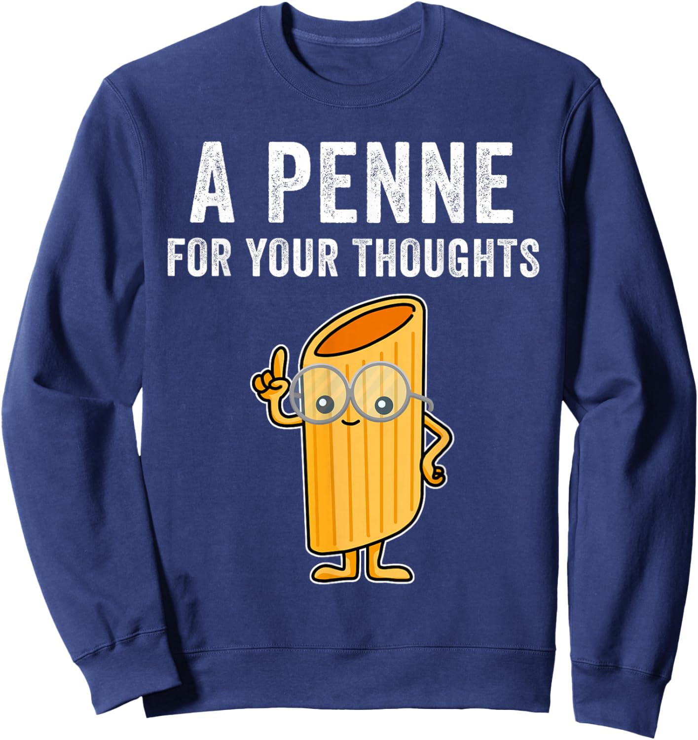 Penne For Your Thoughts Noodle Sweatshirt - Sweatshirt | Navy