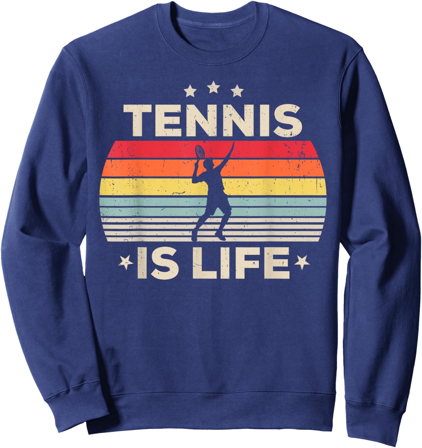 Tennis Is Life For Girls Women Men Boys Tennis Vintage Sweatshirt - Sweatshirt | Navy